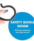 Close-up of Outdoor String Light Hooks 25 Pack With Safety Buckle Screw In Swivel Eye Hooks highlighting safety buckle design.