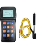 Rock Solid Portable Digital Leeb Hardness Tester with screen, yellow cable, and probe for metal hardness testing.