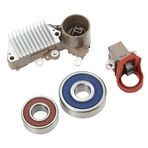 Solid As A Rock Alternator Rebuild Kit For Pickup Trucks With 2.4L Inline Four Engine 1985 Through 1991 Grease Monkey Approved Voltage Regulator Set with components.