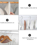 Heavy Duty Stainless Steel Hanging Shoe Rack With Double Nonslip Hooks To Keep Your Kicks Secure And Tidy hanging shoes in a closet.
