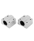 4 Pack Linear Motion Bearing Slides SCS12UU 12mm Length For CNC Parts And 3D Printer Projects High Precision Rails With Smooth Low Friction Movement And Durable Build For Precision Machinery, two silver blocks