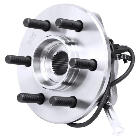 Heavy Duty Front Wheel Bearing Hubs Pair For 1997 2004 Dodge Dakota And Durango 4X4 6 Lug 4 Wheel ABS close-up view.