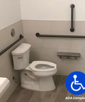Straight Up Sturdy Matte Black Stainless Steel Grab Bar Bundle For ADA Compliant Restrooms And Hotel Rooms displayed in restroom.