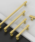 Premium 10 Pack Brushed Gold Knurled Cabinet Knobs showcasing various sizes, sturdy metal design for drawers and wardrobes.