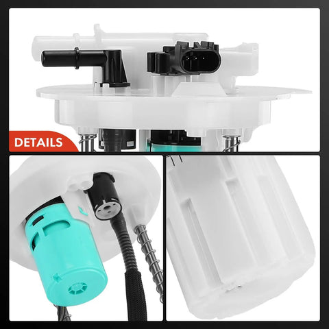 Direct Fit Electric Fuel Pump Module Assembly With Fuel Pressure Sensor For Chevy Silverado 2500 HD GMC Sierra 3500 HD 6.0L Truck Heavy Duty OEM Replacement Part 2017 2018 2019 close-up view of fuel pump module components