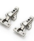 Heavy Duty Full Overlay Soft Close Cabinet Hinges Sixty Pack close-up view showing satin finish and mounting details.