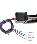 Ready To Run Mini Linear Rail Guide Slider Kit With T6x1 Lead Screw Nema 11 Stepper Motor For X Y Z Cnc Router Upgrade And Custom Automation Projects 200Mm Stroke with color-coded wires.