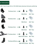 80 Piece M6 T Nut Screws Kit For 1010 1020 Aluminum Extrusions with M6x10mm to M6x16mm socket cap screws and T nuts