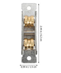 Built Tough Double Wheel Sliding Patio Door Rollers With Stainless Steel Pulley Set, 2.44x0.59 in, with brass wheels.