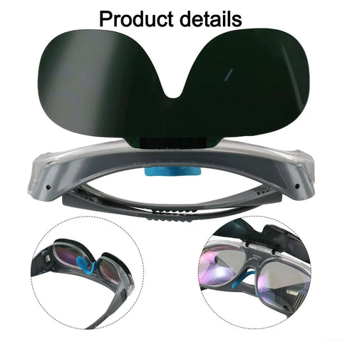 Heavy Duty Wrap Around Safety Glasses For Welding And Grinding With Impact Resistant Polycarbonate Lenses displayed from the front.