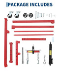 Heavy Duty Hydraulic Engine Hoist With Lever, 3000 Lbs Portable Shop Crane parts including red steel beams and hydraulic components.