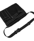 Heavy Duty Adjustable Tool Belt Pouch With 6 Pockets, Reinforced Canvas Construction For Screwdrivers, Rulers And Other Hand Tools, Durable Gray Carpenter Belt For Pros And DIY Projects, black canvas with adjustable waist strap