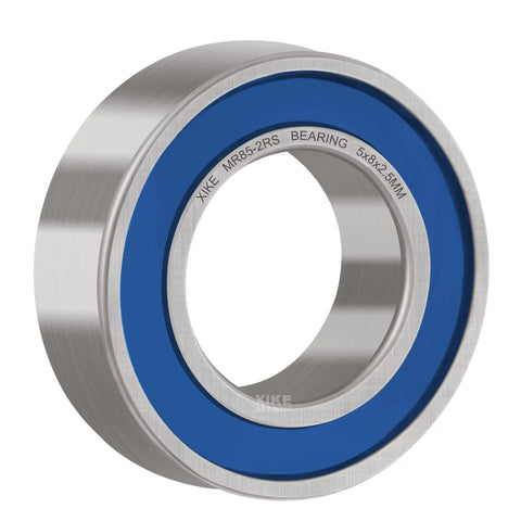 Get Your Gears Turning With This Badass Pack Of 10 Miniature Ball Bearings Featuring MR85-2RS Specs And A Tight 5 By 8 By 2.5 Millimeters design showing blue rubber seals.