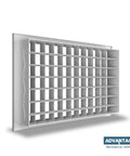 Pro Grade High Volume Diffuser Grill ID2 With Double Deflection White Steel 16x6 Inch Adjustable Blades HVAC Airflow Grille For Commercial Spaces Ventilation Register For Shopping Centers 2 To 4 Weeks Production Time, front view