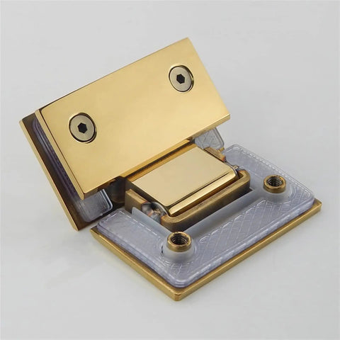 Straight Up Heavy Duty 90 Degree Glass Door Hinges Stainless Steel 304 Matte Black with gold finish for frameless shower doors.