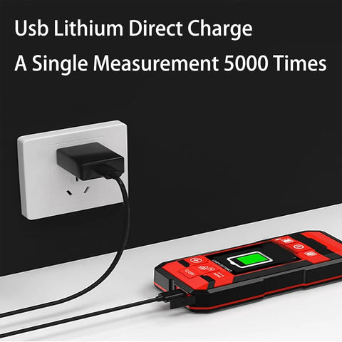 Slick Big Time Portable Wall Scanner And Rechargeable Stud Finder With Laser Marking charging via USB lithium direct charge.