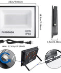 60W LED Flood Light 6000LM Super Bright Outdoor Security Work Light Daylight White For Yard Garage Backyard House 3 Pack