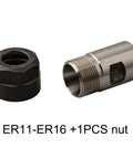 Thread Adapter For ER Collet Chuck Spindle And Motor Rotor Extension Nut Kit ER11 To ER16