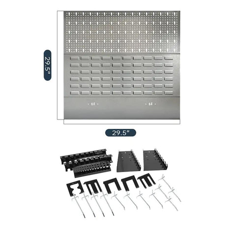 Badass Metal Workbench Station With Locking Rolling Chest Full Pegboard Setup Heavy Duty Wood Top garage tool cabinet pegboard and hooks