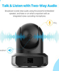 Top Tier 4 Megapixel Indoor Wireless Security Camera With Slick Pan And Tilt Delivers Quick Two Way Audio And Relentless Night Vision For Zero Stress Remote Home Surveillance Wide 90 Degree Angle Pack Of 12 with visible speaker and microphone.