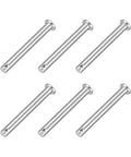 Top Shelf 304 Stainless Steel Flat Head Single Hole Clevis Hitch Pins Six Pack, 6mm body, 50mm rods, for trailers and shop projects.