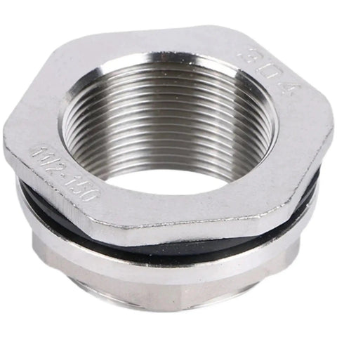 Stainless Steel Bulkhead Pipe Fitting Connector Kit One Quarter To Two Inch BSPT Female SS316L And 304 Stainless Water Tank Hole Drainer