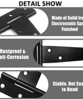 Detail of Badass Eight Inch Black T Strap Barn Door Hinges Built Like A Tank From Solid Cast Iron showing rustproof finish.