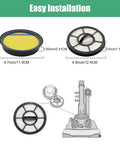 4 Pack Washable Vacuum Filter Set For DCF25 And EF7 with dimensions for easy installation, shown with vacuum cleaner illustration.