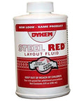 Dykem Red Layout Fluid bottle, 8 oz, brush-in-cap white plastic