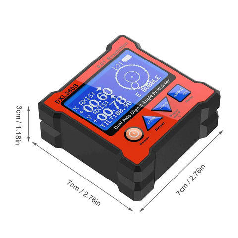 Dual Axis Digital Protractor With Five Face Magnetic Base 0.01 Degree Resolution Digital Level Inclinometer Gyro Gravity