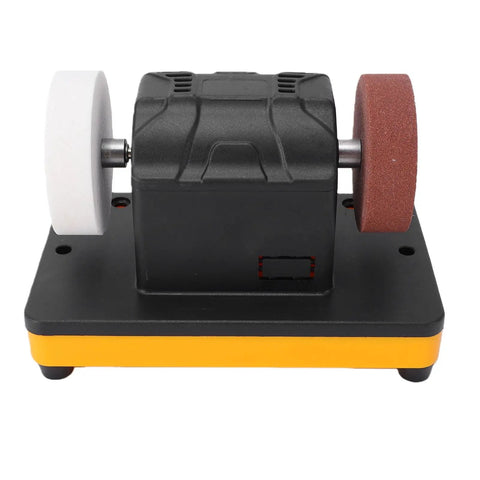 Portable Cordless Mini Bench Grinder With 3 Inch Dual Wheel And Variable 2000 To 6000 Rpm Speed built for sharpening tasks.