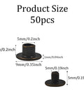50 Pack Top Rated Heavy Duty M5 X 5mm Chicago Screws With Phillips Head For Leather Work And Bookbinding Antique Bronze Binding Posts showing size details.