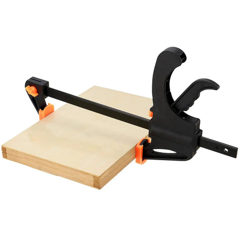 Eight Inch Quick Grip Clamps Four Pack Adjustable Wood Clamps for Woodworking Bar Clamps holding wooden boards in place