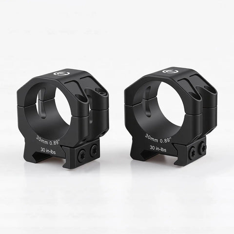 Rock Solid Medium 30 Millimeter Scope Rings With 1.05 Inch Center Height for Picatinny Rails, CNC Machined from 6061 T6 Aluminum