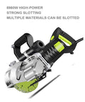 Badass Heavy Duty Electric Slotting Machine And Groove Cutter With Dustproof Brushless Motor delivers 8980W power for precise cuts.