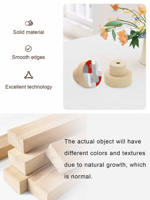 Top Shelf 2 Piece Cabinet Knobs Featuring Sleek Abstract Graffiti Prints In Bold Red And Charcoal Grey Solid Beech Wood Drawer Pulls For Kitchen Cupboard Doors, showing smooth edges and solid material.