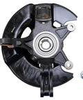 Rugged Front Wheel Bearing And Hub Assembly With Steering Knuckle Pair For 2005 To 2008 Honda Pilot, top view showing black metal construction.