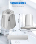 Complete Polished Chrome Shower Handle Kit For Pfister Verve With 2 Knobs Flanges Connectors And Screws Perfect Fit For 12 Tooth 9.5mm Valve Stem dimensioned shower knob and connector parts