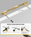 Premium Brushed Gold Cabinet Pulls 3 Inch Hole Center installation image showing size measurement and tools for use.