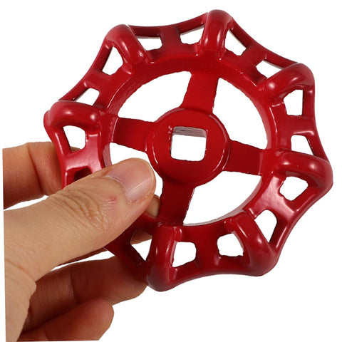 Two Pack Cast Iron Valve Handle Replacement Handwheel For Outdoor Faucets, 57mm Red Handwheel in Hand