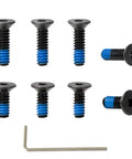 8 Piece Bulletproof Nuclear Strength Red Dot Screw Set And Top Tier Optic Mount Kit For Holosun Trijicon RMR SRO Compatible With Glock Slides showing screws and hex key.