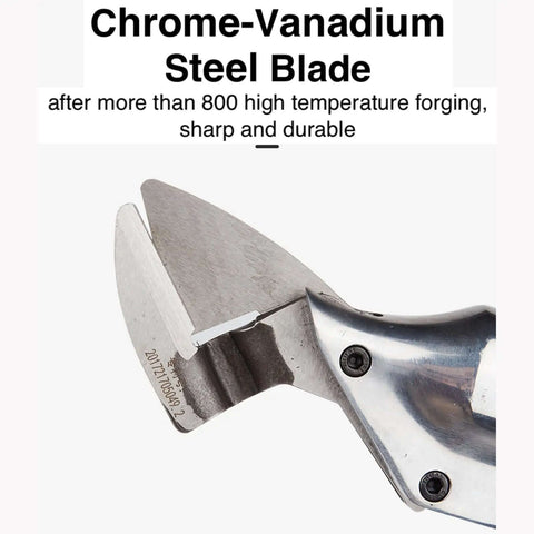 Close-up of chrome-vanadium steel blade on 36V Cordless Metal Shear Cutter With Copper Motor