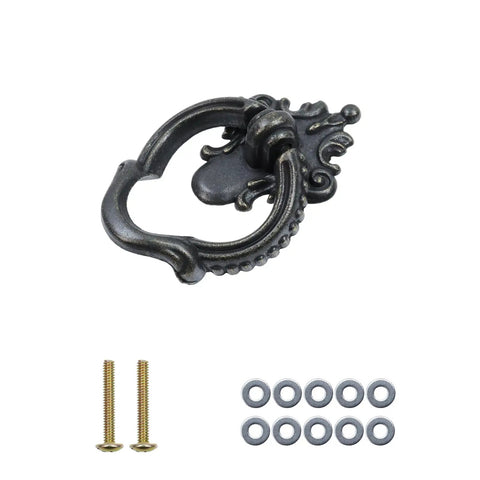 Kick Your Cabinet Digs Up a Level With Rad Vintage Ring Handles. Antique metal cabinet pull with screws and washers, 57x39 mm.