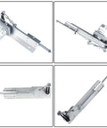 Front view of a silver DC 24V reciprocating linear actuator with mounting plate and gear motor
Side view of a silver DC 24V telescoping linear actuator with rocker-arm linkage
Close-up of rocker-arm linkage on a silver DC 24V linear actuator
Installed/angled view of a silver 24V reciprocating actuator with mounting bracket and extended rod