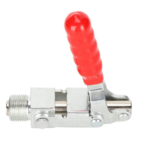 Push Pull Toggle Clamp With Iron And Plastic Build, Heavy Duty 136 Kg Holding Force, Arrow Storage Case, Workholding Tool For Testing Jigs, Welding, Crosscut Sled Setup, Equipment Installation, And Home Decor Projects, red handle