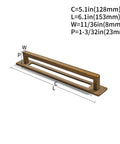 Five Piece Heavy Duty Antique Brass Cabinet Pulls With Backplates 5 Inch Center To Center Handles side view with measurements