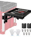 Foldable Magnetic Table Workbench For Repairs And Assembly with Packout System, tools, gloves, and attachments visible