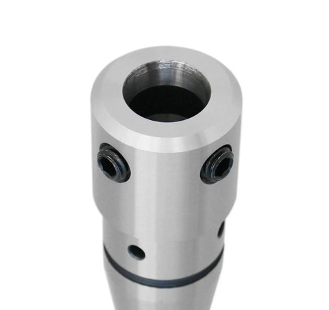 Close-up of R8 To Three Quarter Inch Weldon Shank Arbor Adapter For Milling Machines with visible screws and metal finish