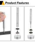 Kickass 24 Piece Leather Snap Fastener Kit 12Mm With Four Piece Press Tool Gunmetal Bronze Silver No Nonsense Quick Grip Hardware Heavy Duty tools for installation with snap components.