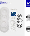 All In One Replacement Kit For D0902 Three Eighths Inch Double Diaphragm Pump with PTFE seals, gaskets, and O-rings.